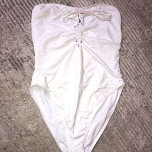 Lace up one piece swimsuit